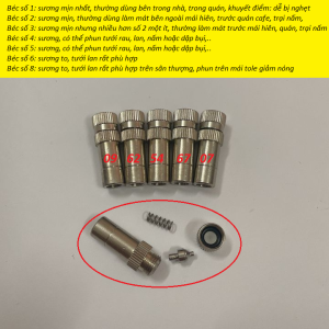 béc phun sương làm mát bằng inox số 2-3-4-6-8 béc phun sương tưới lan | béc phun sương làm mát kiểu gài ống 8mm