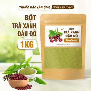 Bột trà xanh đậu đỏ 1kg giúp giảm thâm dưỡng trắng làm sạch da tẩy da chết nhẹ
