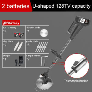 Made in German⚡Electric Lawn Mower high power 1980TV Electric batteries Brushless all-copper motor used for cutting grass shrubs gardens agriculture Household Multifunction rechargeable Length Adjustable Brush Cutter Line Cordless Lawn Mower Grass Trimmer