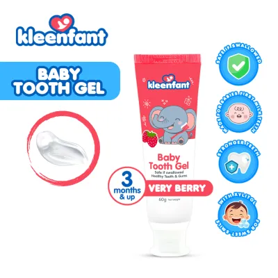 Kleenfant Baby Tooth Gel with Xylitol & Flouride-Free Oral Care Safe Gentle on Gums