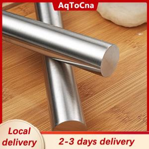 [COD] AqToCna Ship within 24 hours Stainless Steel Rolling Pin Kitchen Utensils Dough Roller Bake Pizza Noodles Cookie Dumplings Making Non-stick Baking Tool