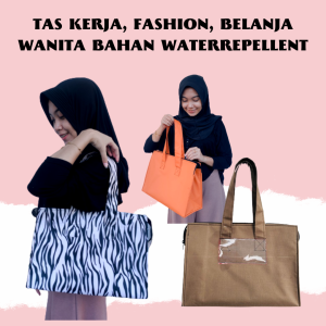 TAS WANITA KEKINIAN UNTUK BELANJA KERJA GAYA BAHAN WATER REPELLENT MODEL SIMPLE DAN ELEGAN