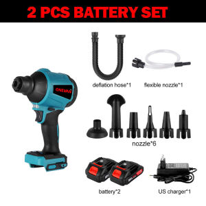 （free gift）88Vf 1000W 40000Rpm Cordless Blower Inflator Vacuum Function 8 IN 1 Multifunction Rechargeable Dust Blower For Makita 18v Battery