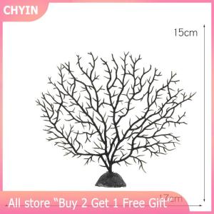 [COD] CHYIN Tree Shape Aquarium Decoration Decor Sea Iron Tree Plastic Coral Decor Plants