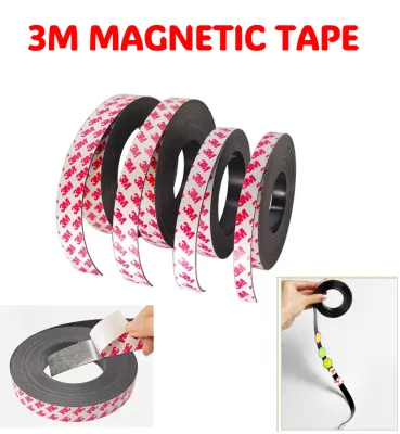 {SG Seller} 3M Magnetic Tape Flexible Rubber with 3M Adhesive Tapes Weak Width 10mm/20mm/30mm/40mm