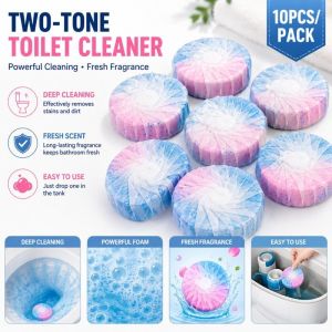 10PCS Toilet Bowl Cleaner Tablets–Automatic Flush Deodorizer Strong Detergent Septic Safe Cleaning