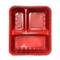 25Pcs Red Bento Box with Lids 1/2/3/4/5 Grid Partition Takeaway Packaging Box 10Pcs. 