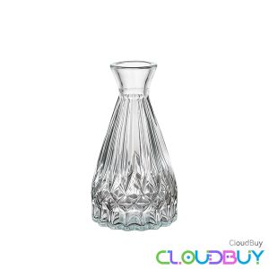 Vintage Glass Vase Mini Transparent Hydroponic Flower Vase Desktop Home Decor Glass Prop 1Pc