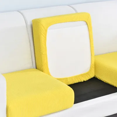 Pure Color Sofa Cushion Cover 1/2/3/4 Seater Couch Cover Corn Fleece Elastic Half Pack Sofa Cushion Cover Living Room Decor Stretch Sofa Slipcover