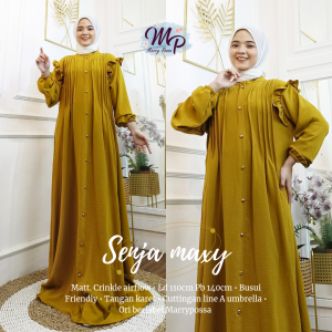 Senja Maxy/Label MP/Marry Possa Labels/ gamis dress katun krinkel airflow premium adem nyaman