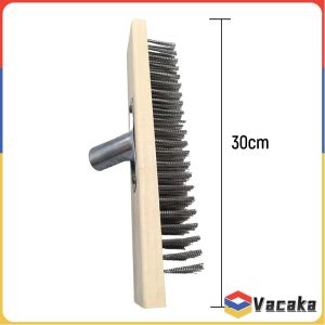 Vacaka 20/30cm Stainless Steel Wire Brush Head Moss Brush Heavy Duty Floor Brush