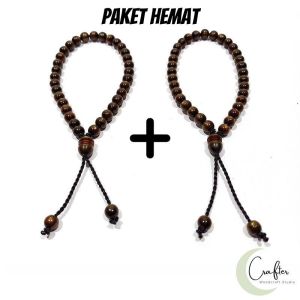 PAKET HEMAT LEBIH MURAH Gelang Kayu Tali Arus Akar Bahar Hitam Emas Ukuran 55mm Cocok Untuk Couple