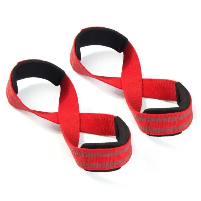 BLACKON Dây kéo Chất lượng cao Dây đai tập nâng Dây đeo cổ tay ngang kéo lên Dây đai tập thể dục Gym Dây đeo cổ tay Deadlift Đai tăng áp 8 hình Dây đeo cổ tay nâng tạ Đai hỗ trợ cử tạ