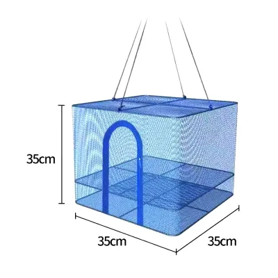 Foldable Multi Layer Drying Net Fishing Net with Zippers Dryer Mesh Fish Vegetables Fruit Herb