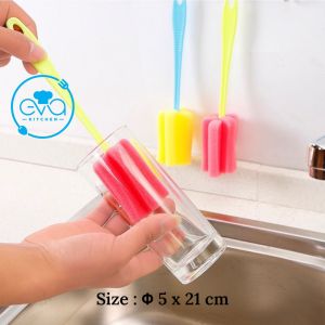 Dụng Cụ Cọ Rửa Ly  Cốc   Bình Nước  Bình Sữa Cán Sợi Cứng Cán Tay Cầm  Có Móc Treo Tiện Lợi