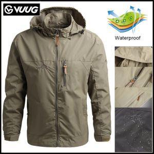 VUUG Spring Outdoor Camping Windproof Jackets Big Size 5XL Fashionable Sports Jacket Military Bomber Coat Tactical Waterproof Jackets Mens Coats Mountaineering Wear