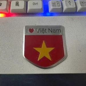 Miếng dán cờ Việt Nam TYVN trang trí ô tô xe máy chất liệu hợp kim cao cấp