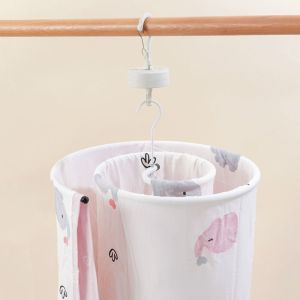 ILOIQD Windproof Rotating Drying Rack Save Space Automatic Multi-Purpose Clothes Hanger Portable Plastic Clothes Drying Rack Household