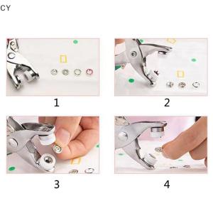 GY🌠🌠🌠 Sets Snap Fasteners Kit Tool Metal Snap Buttons Rings with Fastener Pliers Press Tool Kit for Clothing Sewing