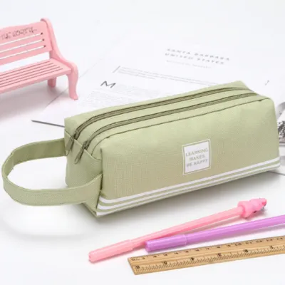 Gratis Ongkir - Kotak Pensil Dan Stationery Dual Zipper / Tempat Alat Tulis Perlengkapan Sekolah