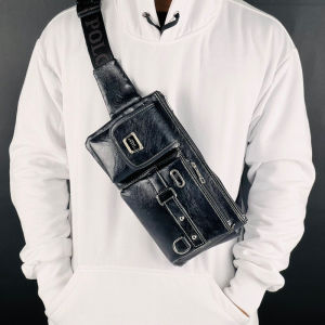 Tas Selempang Kulit PU Polo Amstar Waistbag Waterproof Tas Pinggang Pria Wanita
