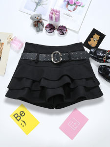 COD American Spice Girl woolen short skirt winter womens clothing design sense ruffle leaf edge anti-light niche cake skirt wholesale 97572026 new product