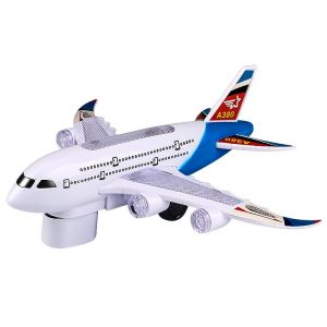 Aircraft Toy  360 Rotation  flash light sound A380 Airplane Moving Flashing Lights Model Toy Hand-on Ability Energy-saving Kids Toy Electric