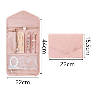 Travel Jewelry Organizer Bag Roll Foldable Jewelry Case Multifunction Jewelry Storage Bag