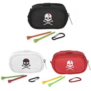 VBNFH Sport Bags Golf Lovers Handbag Tee Holder Portable Waist Pouch Skull Golf Zip Handbag Golf Ball Bag Golf Ball Storage Bag Storage Pouch