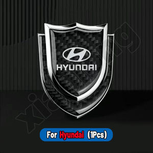High quality Car Logo Emblem Badge Chrome Sticker 3D Metal Carbon Fiber Car Body Door Rim shielding scratches car logo stickers For Hyundai Starex creta Accent Tucson Eon Elantra Santa Fe i10 H 100 Sonata Getz Veloster Genesis Grandeur Matrix H-1 Coupe i3