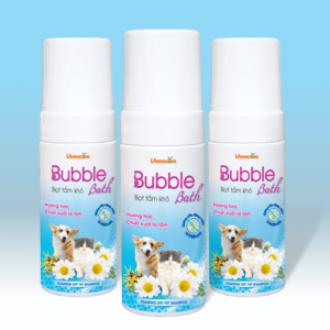Bọt tắm khô cho chó mèo Bubble Bath sữa tắm khô không dùng nước giúp khử mùi hôi sạch lông da hương quế chai 120ml