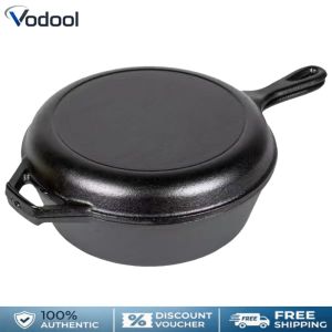 Iron Fried Egg Pan Non-Stick Skillet Pre-seasoned Fry Pan for Frying Baking Grilling Indoor Outdoor Cooking