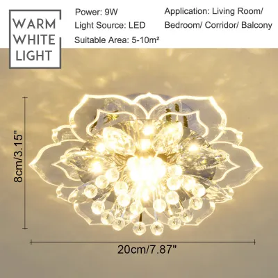 HOL Modern Crystal Living Room Ceiling Light LED Bedroom Decorative Low Ceiling Restaurant chandelier