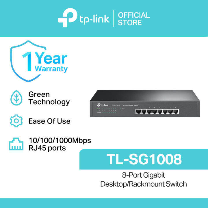 TP-Link TL-SG1008 8-Port Gigabit Desktop/Rackmount Switch | Network Switch Hub | 8 Port Gigabit Switch | Switch Hub for Internet