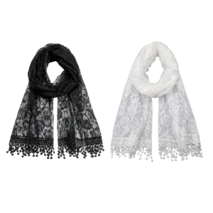 Trọng lượng nhẹ mềm ren hoa tua khăn Shawl kết thúc tốt đẹp cho phụ nữ thanh lịch mỏng nhẹ lưới Áo Choàng Đồ trang trí cô dâu stoles chiếc khăn
