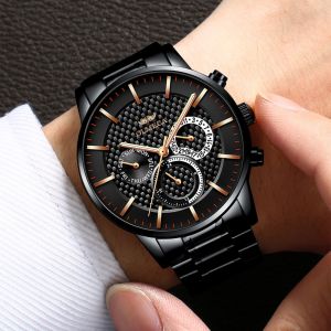 Đồng Hồ Nam Crnaira watch olmeca0844 Chạy 6kim Lịch ngày không thấm nước 3ATM Kiểu dáng năng động và lịch lãm  Dây Thép