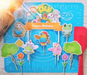 Topper / Hiasan Kue Didi and Friends Bisa Custom Nama (Isi 10)