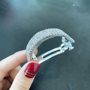 Rhinestone Women Ponytail Holders Hair Clips Elegant Simple Korean Style Girls Hairpins