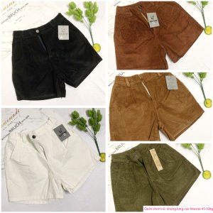 Quần đùi nữ nhung co giãn - Quần short nữ lưng cao - quần sọt nữ freesize 45-50kg - NHUNGDK