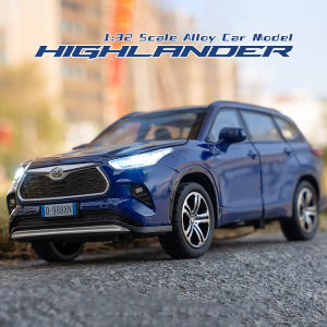 Quy Mô 1:32 Toyota Highlander xe hợp kim Mô Hình Xe mô hình đúc Âm Thanh Ánh Sáng Xe Những Người Yêu Thích Bộ Sưu Tập Trẻ Em Món Quà Sinh Nhật Kim Loại Đồ chơi bé trai