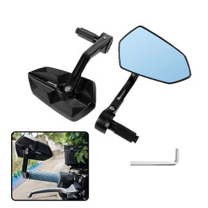 (2-Way Install) Baphomet Premium Side Mirror Side Mirror Mount Full CNC Line Art Design HD Lens Universal