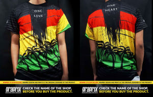 Rasta ONE LOVE Full Sublimation T-shirt Mens and Women