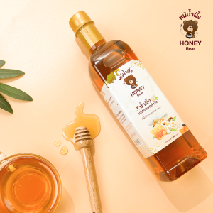 น้ำผึ้งเกสรดอกลำไย HONEY BEAR 1000 กรัม น้ำผึ้งแท้ 100% ไม่มีสารกันบูด ไม่ผสมน้ำตาล ได้รับมาตรฐาน อย. GMP. HACCP. HALAL.