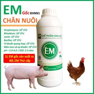 Chế phẩm sinh học EM gốc CHĂN NUÔI. Lên men ủ chín thức ăn xử lý mùi hôi chuồng trại. Men Vi Sinh Đại Học Nông Nghiệp 1 Hà Nội