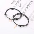 Harga Grosir - (2PCS) Gelang Kunci Love Couple / Gelang Couple Liontin Gembok Love Kunci Tali Korea / Gelang Pasangan. 