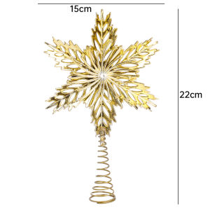 20Cm Vàng ngọn cây giáng sinh Sao trang trí Giáng sinh Cho Nhà đồ trang trí Cây giáng sinh Retro ánh kim Bông Tuyết Treetop Trang Trí Nội Thất Năm Mới 2025