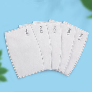 แผ่นกรองหน้ากาก PM2.5 ถ่านกัมมันต์รูปโค้ง 5 ชั้น กรองฝุ่น เชื้อโรค Mask filter