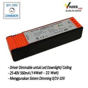 Vinder 0-10V Atau Triac Dimmable Ballast Ballas Untuk LED Downlight / Driver Constant Current Dimmable 0/1-10V Sistem Or Triac Sistem