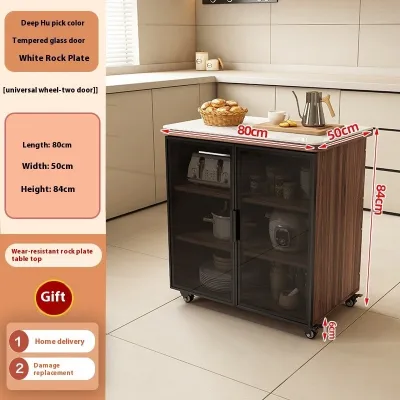 SANSHY Kitchen Cabinet Storage Cabinet Kitchen Cutting Table Multifunctional Operating Household Multi Layer Rack Movable Island