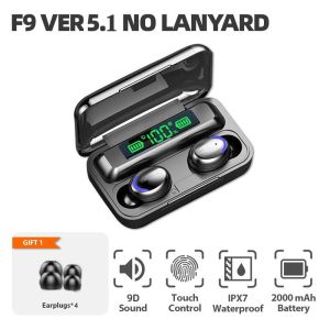 F9-5 Bluetooth Earphones TWS Earbuds LED Wireless Earphone 9D Headset with Mic Headphone Power Bank
